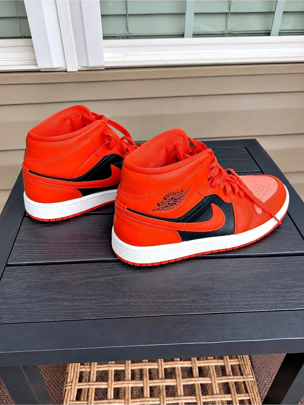 Nike Air Jordan 1 Mid Sneakers Orange & Black US 8
